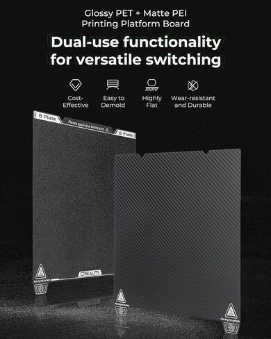 Creality Official K1 Max Build Plate, Double-Sided Glossy PET + Textured PEI Magnetic Bed Plate 315 * 310mm Flexible Removable for K1 Max, Ender 3 V3 Plus, Ender 3 S1 Plus (Without Magnetic Base) in Saudi Arabia