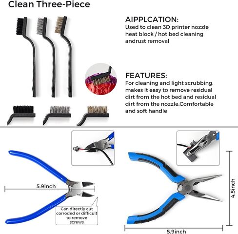 مجموعة أدوات الطابعة ثلاثية الأبعاد المكونة من 244 قطعة من تو تريز، مجموعة تنظيف فوهة الطابعة ثلاثية الأبعاد المتنوعة ومجموعة أدوات الإصلاح، بما في ذلك صندوق الأدوات، لتجميع الطابعة ثلاثية الأبعاد، والتنظيف، والتشذيب، وما إلى ذلك in Kuwait