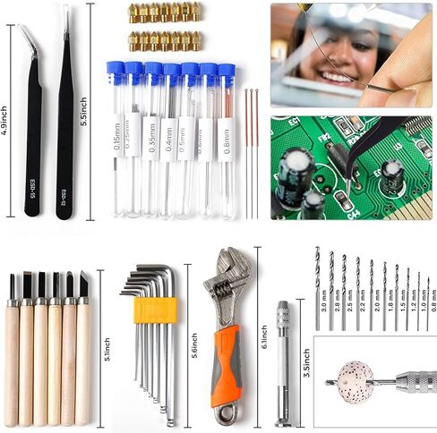 مجموعة أدوات الطابعة ثلاثية الأبعاد المكونة من 244 قطعة من تو تريز، مجموعة تنظيف فوهة الطابعة ثلاثية الأبعاد المتنوعة ومجموعة أدوات الإصلاح، بما في ذلك صندوق الأدوات، لتجميع الطابعة ثلاثية الأبعاد، والتنظيف، والتشذيب، وما إلى ذلك in Kuwait