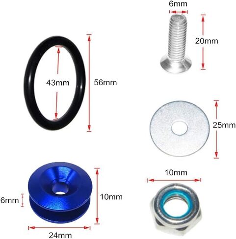Quick Release Fasteners Universal CNC Billet Bumper Trunk Fender Hatch Lids for Car Bumpers (Black) in Saudi Arabia