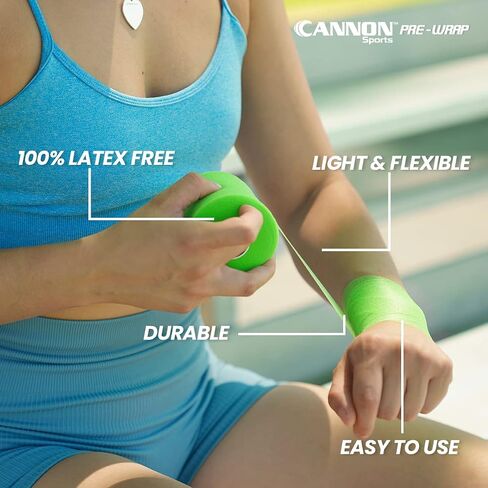 Cannon Sports Pre Wrap 30 Yard Roll Athletic Foam Tape Underwrap for Ankles Wrists Knees Elbows Hair (Black) in Saudi Arabia
