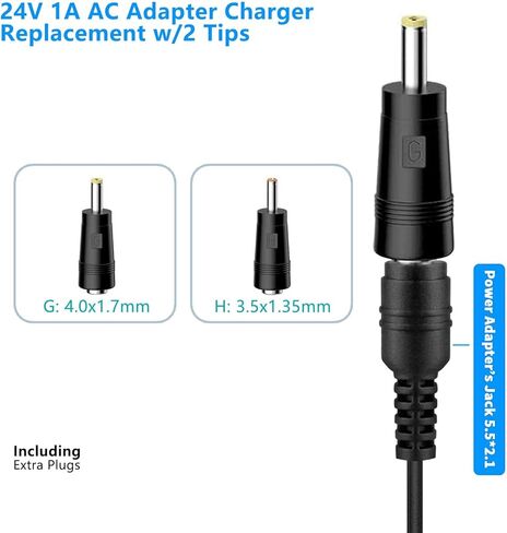 EM26 Massage Gun Charger 24V 1A Power Supply Adapter Replacement for Toloco EM 26, AERLANG EM8 EM9 EM10 EM11 EM12 EM13, Legiral Le3, Vybe Pro, Dark iron EM31 Massage Gun Battery Charger Cord Cable in Kuwait