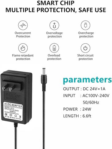 EM26 Massage Gun Charger 24V 1A Power Supply Adapter Replacement for Toloco EM 26, AERLANG EM8 EM9 EM10 EM11 EM12 EM13, Legiral Le3, Vybe Pro, Dark iron EM31 Massage Gun Battery Charger Cord Cable in Kuwait