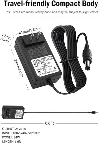 EM26 Massage Gun Charger 24V 1A Power Supply Adapter Replacement for Toloco EM 26, AERLANG EM8 EM9 EM10 EM11 EM12 EM13, Legiral Le3, Vybe Pro, Dark iron EM31 Massage Gun Battery Charger Cord Cable in Kuwait