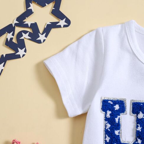 Toddler Girl 4th of July Outfit USA Letter Print Short Sleeve Tops with Tulle Skirt Dress Baby Summer Clothes in Saudi Arabia