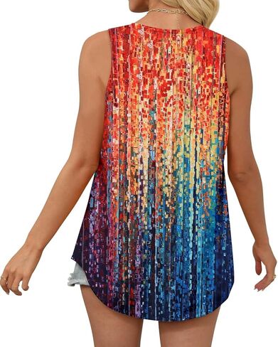 Womens Tank Tops Summer Tunic Tops Floral Sleeveless Shirts in Kuwait