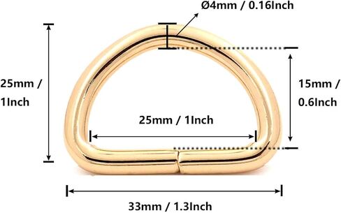 BIKICOCO Metal D-Rings Buckle, 1 Inch Non-Welded for Webbing Sewing DIY in Saudi Arabia