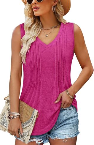 Womens Tank Tops Summer Tunic Tops Floral Sleeveless Shirts in Saudi Arabia
