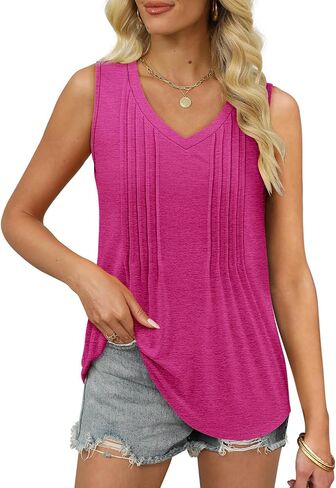 Womens Tank Tops Summer Tunic Tops Floral Sleeveless Shirts in Saudi Arabia