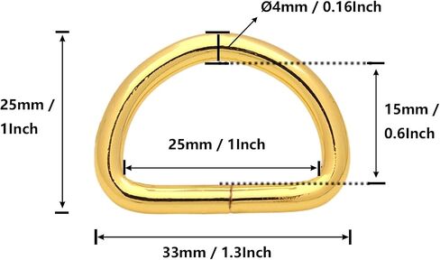 BIKICOCO Metal D-Rings Buckle, 1 Inch Non-Welded for Webbing Sewing DIY in Saudi Arabia