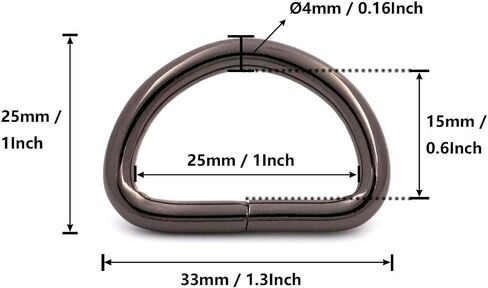 BIKICOCO Metal D-Rings Buckle, 1 Inch Non-Welded for Webbing Sewing DIY in Saudi Arabia