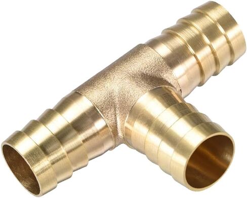 3/4" T-Shaped 3 Ways ID Brass Barb Splicer Fitting,19mm Barb Hose Fitting Air Gas Water Fuel,Barbed Tee Connector,2pcs in Saudi Arabia