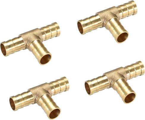 3/4" T-Shaped 3 Ways ID Brass Barb Splicer Fitting,19mm Barb Hose Fitting Air Gas Water Fuel,Barbed Tee Connector,2pcs in Saudi Arabia