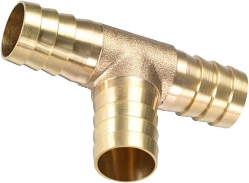3/4" T-Shaped 3 Ways ID Brass Barb Splicer Fitting,19mm Barb Hose Fitting Air Gas Water Fuel,Barbed Tee Connector,2pcs in Saudi Arabia