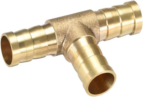 3/4" T-Shaped 3 Ways ID Brass Barb Splicer Fitting,19mm Barb Hose Fitting Air Gas Water Fuel,Barbed Tee Connector,2pcs in Saudi Arabia