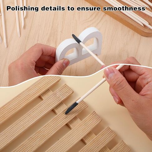 50 PCS Sanding Sticks for Woodworking, 280 Grit, 5.52 X 0.2inch Detail Sanding Tools Sanding Sticks for Wood Sanding Sticks Matchsticks Sanding Twigs for Plastic Models, Small Parts, Manicure in Saudi Arabia