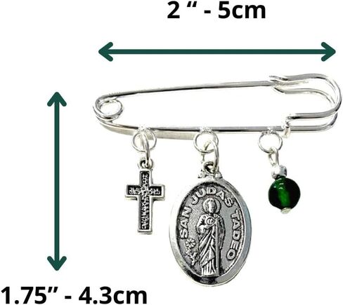 Religious Brooch with Murano Gel Beads and Charms - Silverplated - Gift for Birthdays, Valentine's, Christmas, Mother's Day, Comes in Gift Box with Prayer in Saudi Arabia