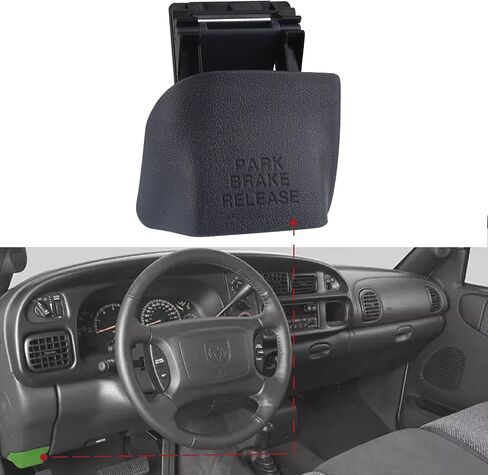 Parking Brake Release Handle (Brown) Compatible with 1998-2002 Dodge Ram 1500 2500 3500 Replaces RU38VK9AA in Kuwait