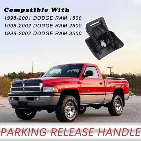 Parking Brake Release Handle (Brown) Compatible with 1998-2002 Dodge Ram 1500 2500 3500 Replaces RU38VK9AA in Kuwait