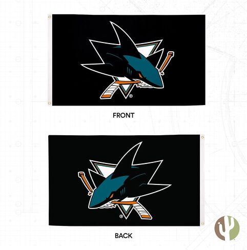 علم صبار الصحراء سان خوسيه شاركس علم NHL 100% بوليستر للاستخدام الداخلي والخارجي 3 × 5 أقدام أعلام فريق دوري الهوكي الوطني (التصميم #2) in Saudi Arabia