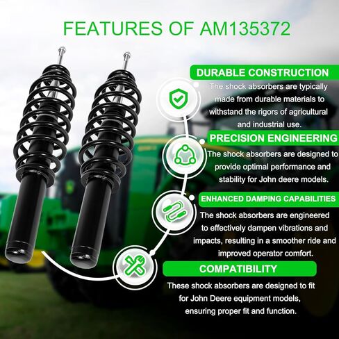 مجموعة دعامات التعليق الأمامية الممتصة للصدمات تناسب John Deere Gator HPX615E، HPX815E، XUV620i، XUV850D 4X4، تحل محل OEM# AM137957 AM135372 (قطعتان) in Kuwait