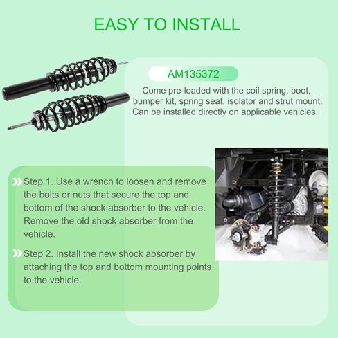 مجموعة دعامات التعليق الأمامية الممتصة للصدمات تناسب John Deere Gator HPX615E، HPX815E، XUV620i، XUV850D 4X4، تحل محل OEM# AM137957 AM135372 (قطعتان) in Kuwait