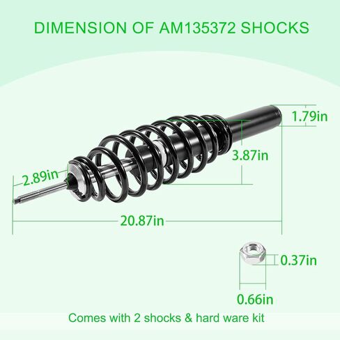مجموعة دعامات التعليق الأمامية الممتصة للصدمات تناسب John Deere Gator HPX615E، HPX815E، XUV620i، XUV850D 4X4، تحل محل OEM# AM137957 AM135372 (قطعتان) in Kuwait