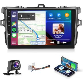 for Toyota Corolla 2009 2010 2011 2012 2013 Android Car Stereo with Wireless CarPlay Android Auto HiFi Audio 16 EQ, podofo 9 inch Touch Screen Car Radio with Bluetooth GPS WiFi SWC Backup Camera