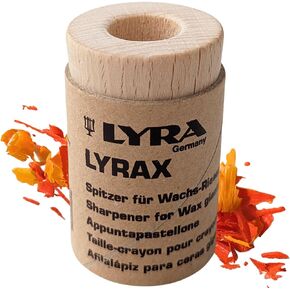Lyra Stockmar Stick Crayon Sharpener-Twist Off Wood Top w/Cardboard Barrel- Jumbo Crayon Sharpener for Large Beeswax Crayons -Waldorf Art Supplies, Made in Germany