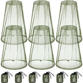 6 Pack Mosquito Head Net Bug Head Net Insects Mesh Head Net for Outdoor Face Neck Head Protecting, Grey
