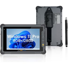 ONERugged Rugged Tablet M80J, 8 inch Windows 11 Pro Tablet, 8GB+128GB, Celeron N5100, IP65 Waterproof, MIL-STD-810H, 5000mAh, Industrial Outdoor Work PC w/ 8MP+5MP Camera, 4G LTE/WiFi/BT 5.0/NFC-Gray