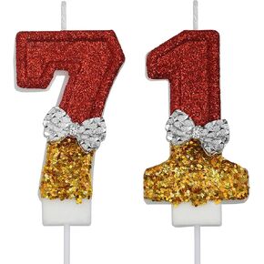 71st Birthday Candles, Red 71 Year Old Number Birthday Candles, Happy Birthday Party Cake Topper Decoration Gifts for Women Men in Kuwait