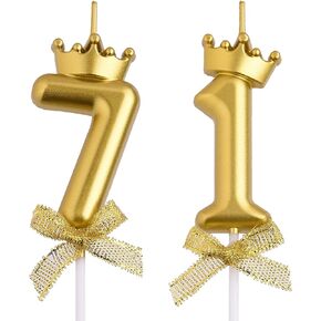 71st Birthday Candles, Red 71 Year Old Number Birthday Candles, Happy Birthday Party Cake Topper Decoration Gifts for Women Men