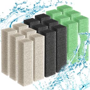 18 Count Ammonia Reducer Filter Pads for Aqueon Fish Tank Filter Pads for Aquarium Replacement Filter Cartridges (Small)