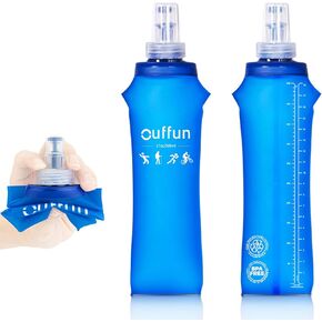 2 Pack Soft Water Bottle, 17oz/500ml Soft Flask Running Bottles for Hydration Pack, TPU Collapsible Running Water Bottle Reusable Handheld Running Flask for Running Hiking Cycling Climbing Traveling