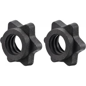 uxcell Dumbbell Hex Nut, 2Pcs M25 Plastic Anti-Slip Lock Collar Screw for Barbell Dumbbell Weight Lifting Black