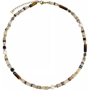 Beaded Choker Necklace Colorful Natural Stone Summer Beach Necklace for Women Jewelry Gift