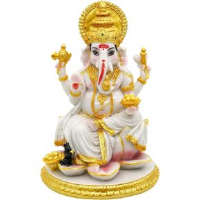 alikiki Hindu God Ganesh Chaturthi Figurine - 8.4"H Indian Idol Ganesha Statue Ganpati Elephant Hindu God Pooja Item Diwali Home Office Meditation Room Temple Mandir Altar Shrine Puja Decor