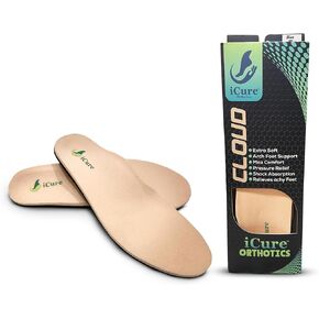 Cloud Orthotics Insoles for Foot Pain Relief | Low to Medium Arch Support Inserts and Plantar Fasciitis Relief Insoles | Comfort Insoles for Achy Feet, (A Men 5-6½ | Women 6-7½)