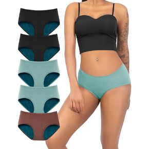Period Underwear for Women Heavy Flow Period Menstrual Panties Leakproof Incontinence Underwear 5 Pack