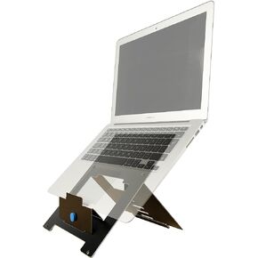 R-Go Riser Ergonomic Laptop Stand, Ultra-Thin Aluminum, Adjustable Portable Notebook Riser for Desk, Compatible with 10-22" MacBook/Air Pro/Dell XPS/Lenovo, Support up to 11ibs, Black