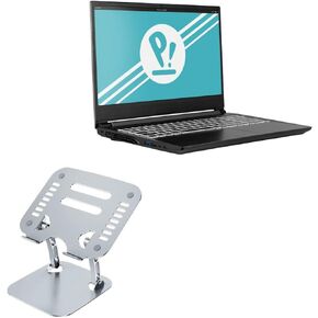 BoxWave Stand and Mount Compatible with System76 Gazelle (17 in) - Executive VersaView Laptop Stand, Ergonomic Adjustable Metallic Laptop Stand - Metallic Silver