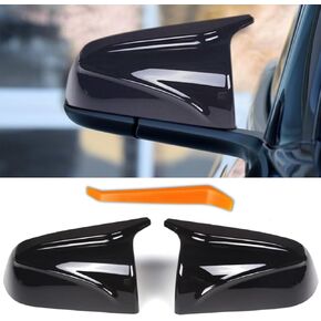 Car Side Mirror Caps for 2018-2024 Tesla Model 3 Accessories Passenger Driver Side View Exterior Mirror Covers Replacement Automotive Body Tuning Parts & Trim, Glossy Black - 1 Pair (Left-Right )
