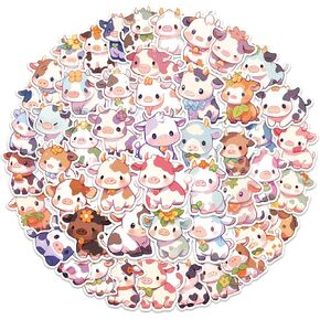 50 قطعة من ملصقات البقرة للأطفال المراهقين والأولاد والبنات - ملصق بقرة لطيف من الفينيل المقاوم للماء لزجاجة المياه، والكمبيوتر المحمول، ودفتر القصاصات، ولوح التزلج، والسيارة، والأمتعة، والخوذة in Kuwait