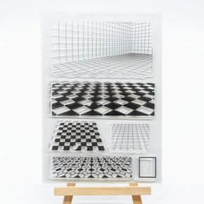 Linda Craft 1pc Abstract Pattern Window Clear Stamps for Card Making Decoration and DIY Scrapbooking