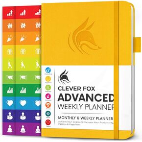 Clever Fox Advanced Weekly Planner – Undated Weekly & Monthly Life Goal Planner for Daily Productivity, Time Management and Hit Your Goals – Day Organizer Journal – Hardcover A5, Mystic Blue