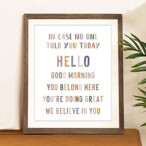 In Case No One Told You Today, Hello, Good Morning, Classroom Wall Decor, Teacher Sign, Classroom Print, Positive Inspirational, Classroom Positivity Quote, Unframed (WE BELIEVE IN YOU, 8X10 INCH)