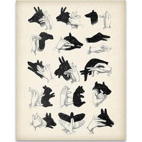 Hand Shadow Puppets - 11x14 Unframed Art Print - Great Children's Room, Nursery, Pre School and Day Care Decor Under $15