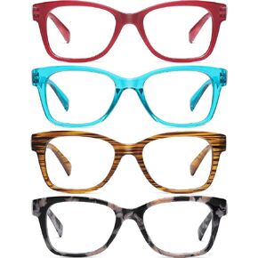 Reading Glasses Blue Light Blocking for Women,Anti UV Ray/Glare Readers,Lightweight Spring Hinge Eyeglasses