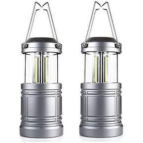2 Pack LED Camping Lantern ,Battery Powered Hanging Lanterns - Survival Kit for Hurricane, Emergency, Storm, Power Outage